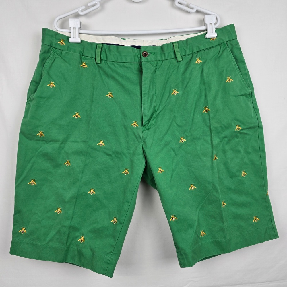 Polo Ralph Lauren Mens Green Bumblebee Embroidered Chino Shorts Size 40 Bee Prep
